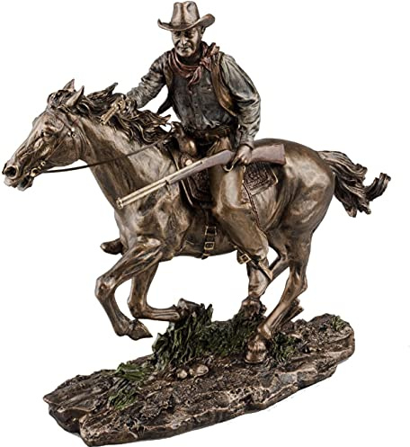 Studio Collection Bronze Screen Legend Riding Cowboy - John Wayne,27 cm high x 32 cm wide x 10 cm