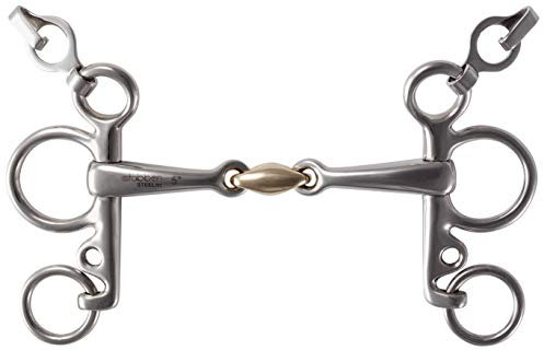 Stübben Gebiss 2240 Pelham doppelt gebrochen - 12,5 cm - 14 mm - Sweet Copper Mittelstück