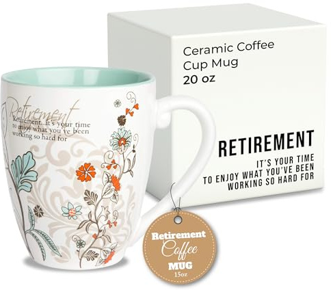 Pavilion Coffee Mugs - Mark My Words Retirement Mug with Retirement, It's Your Time To Enjoy Text Design - Ceramic Coffee Cup for Friends, Microwave & Dishwasher Compatible - Multicolor, 20 oz