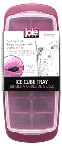 Joie Ice Cube Tray with Lid – Stackable Freezer Tray for Easy Ice Cube Storage, Assorted Colors, 1 Count