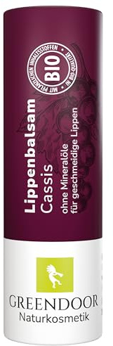 GREENDOOR Lippenbalsam Cassis, reine Papphülse plastikfrei, Lippenpflege-Stift mit BIO Jojobaöl, Naturkosmetik Lip-Butter, natürlicher Lippen-Balm, Natur Pflege Schutz, Pflegestift für weiche Lippen