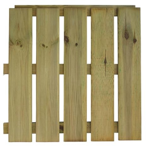 Terrassenfliese Kiefer grün imprägniert Holzfliese Balkonfliese Fliese Terrasse Balkon | 50x50x3,2 cm | 4 Stück