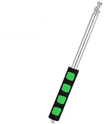 akoak tragbar Faltbare Pole 200,7 cm Edelstahl Teleskop Fahnenstange Banner Tour Guide Lehrer Flagge Schild mit rutschfesten Schwamm, Griff (schwarz + grün)