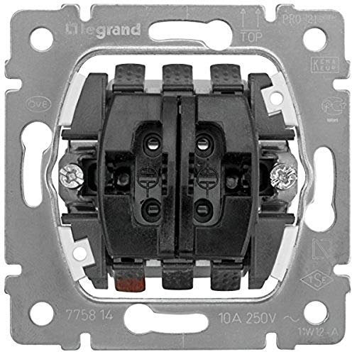 LEGRAND, Creo Jalousie-Wipptaster/-Schalter Einsatz, 1-Polig, mit elektrischer und mechanischer Verriegelung, 775814