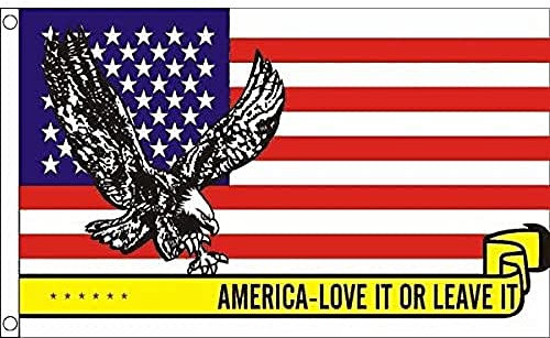 AZ FLAG - Drapeau Etats-Unis nationaliste - 150x90 cm - Drapeau Usa Love It Or Leave It 100% Polyester Avec Oeillets Métalliques Intégrés - Pavillon 110 g