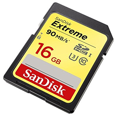 SanDisk Extreme 16 GB SDHC UHS-I U3 Memory Card, up to 90 MB/s Read (Newest Version) SDSDXNE-016G-GNCIN, Gold