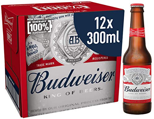 Budweiser Lager Beer Bottle 12 x 300ml