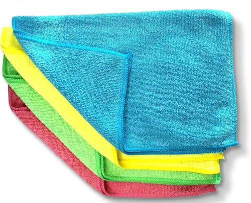 Simply CLE010 Soft Microfibre Buffing & Clean Clothes for Automotive, Kitchen and Home Cleaning - Quick Drying & Machine Washable for Re-Usability - Pack of 24, 40 cm x 30 cm per Cloth