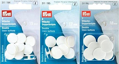 Doppelknöpfe für Dessous, 17 mm, Weiß, 8 Stück