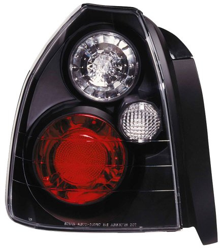AutoStyle Satz Heckleuchten passgenau | kompatibel mit Honda Civic 3-türig 1996-2001 - Schwarz