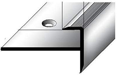 2 metri (2 x 1 m) Profilo per gradini / Profilo di finitura (laminato), 8,5 mm (altezza) per inserimento, alluminio anodizzato, forato