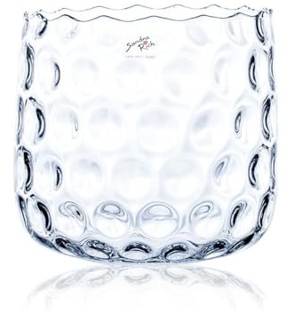 Sandra Rich Glasvase, Windlicht, Kerzenglas Galaxie Wabenmuster H 20cm D. 21,5cm
