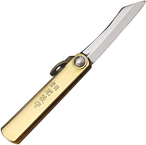 Higonokami - Fällkniv – bladlängd: 3,8 cm – SK Folder Mässing, svart