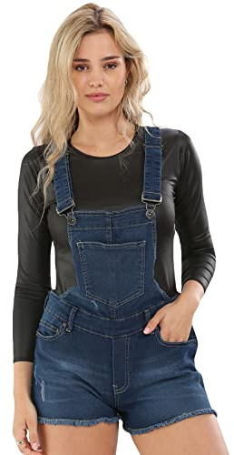 True Face Branded Ladies Stretchable Dungaree Shorts Braces Hot Pants One Piece Women Playsuit