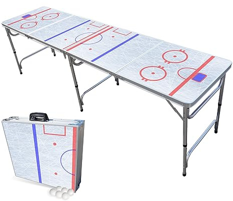 PARTYPONG 8-Foot Folding Beer Pong Table - Hockey Rink Edition (Base Model)