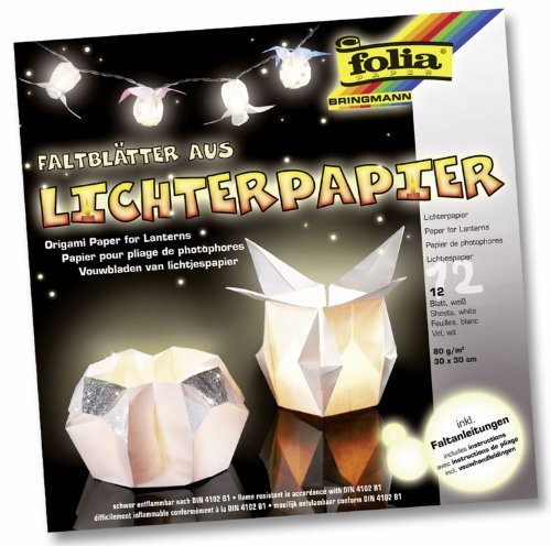 Folia Creativ Papier léger 30 x 30 cm 80 g Idéal pour Origami et lanternes, Blanc