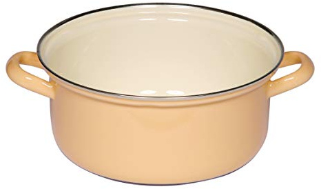 Riess, 0280-006, Kasserolle mit Chromrand Ø 20cm, BUNT PASTELL, Emaille, Vol. (rec.): 2,0 Liter, Made in Österreich, LBH: 27,2x21,7x9,3cm, 0,980kg, Induktionskocher kompatibel, Gasherd geeignet
