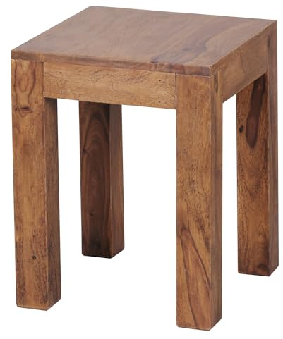 FineBuy Table d'appoint Bois Massif Sheesham 35 x 45 x 35 cm Table Basse Salon | Bout de canapé est - Table de téléphone - Table en Bois carré
