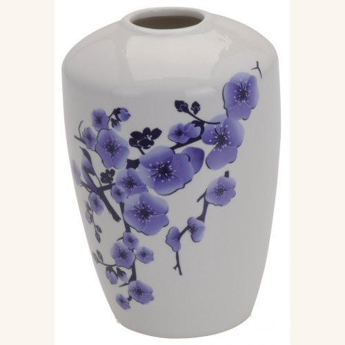 matrasa Vase mit lila Blumendekor - Blumenvase - 10 x 16 cm