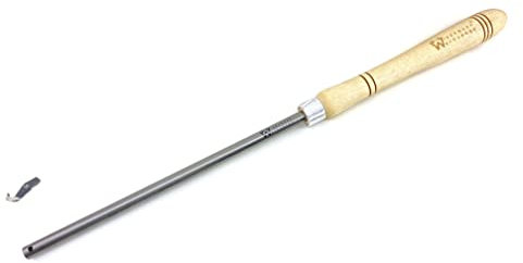 Wiedemann Ausdrehhaken klein gekröpft mit Halterstange für Drechsler drechseln, Woodturner Woodturning