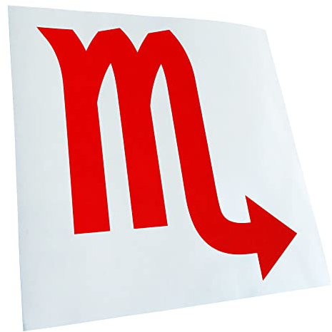 Kiwistar - Autoaufkleber - rot - 60 x 55 cm - Skorpion Sternzeichen - Heckscheibenaufkleber Auto Aufkleber wetterfest für Kfz LKW Mofa Truck - Sticker außen selbstklebend Tuning Zubehör für Fenster