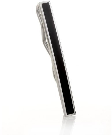 Drops Herren Edelstahl 316L Krawattennadel/Krawattenklammer/Tie Clip schwarz Emailliert - STT006-KA