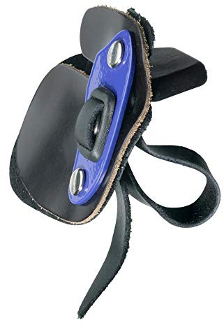 elToro Pro I Fingertab aus Leder für Rechtshänder, Blau, Größe S | mit Fingertrenner