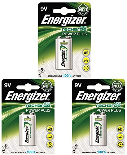 3 X Energizer Battery Rechargeable Advanced Size 9V NiMH 175mAh HR22.5V Ref 633003