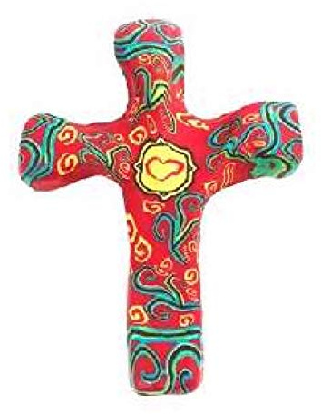 Comfort Cross - Miniature Hand Held Comforting Clay Cross - Shaped To Fit Any Hand - 3 Pocket Size - Provence