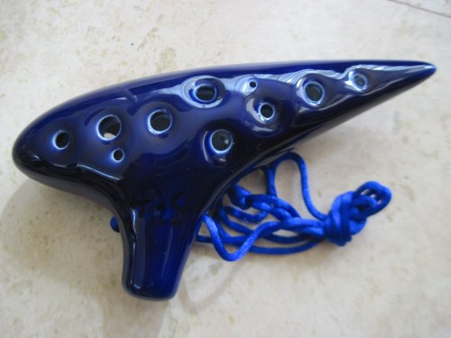 12 Holes Utopia Dark Blue Ocarina Ceramic Soprano G Key - Easy to play. Good for beginners
