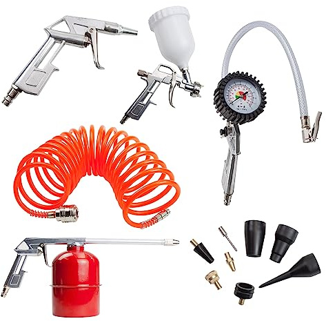 DEMA Druckluftwerkzeug Set 13-tlg. – DL-Werkzeug, Kompressor Zubehör, Reifenfüller – robust, langlebig, vielseitig – für Werkstatt, Garage, KFZ, Heimwerker, Profi-Einsatz