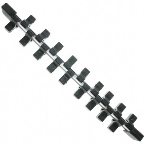 250 mm Aufsteckschiene/Klemmleiste/Aufsteckleiste/Klemmleiste/Nusshalter/Ordnungssystem mit 18 verschiebbare Clips DOPPELSEITIG für 3/8 Einsätze