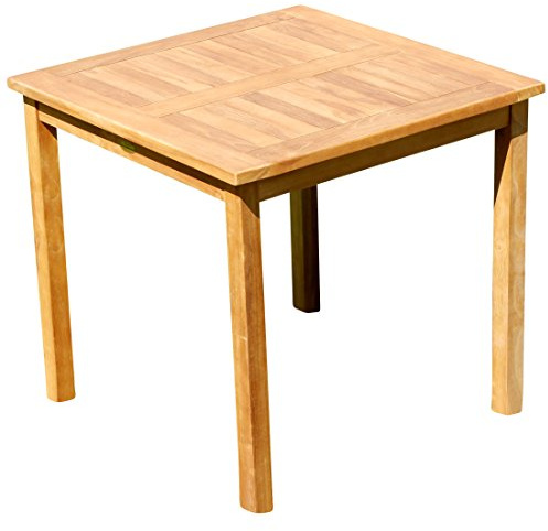 ALEOS. echt Teak Holztisch Gartentisch Garten Tisch 80x80cm Gartenmöbel Esstisch Holz sehr robust JAV-ALPEN80