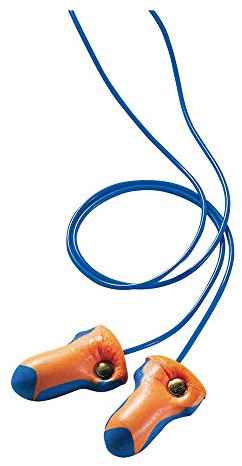 Howard Leight by Honeywell LT-30 Hundred-Pair 32NRR Laser Trak Corded Single-Use Earplugs - Orange/Blue