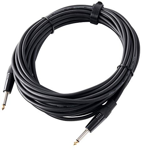Pronomic Stage INST-10 Instrumentenkabel 10m (6,3 mm Klinke, Verbindungskabel, Gitarre, vergoldete Steckerspitzen, Spannzangen-Zugentlastung) schwarz