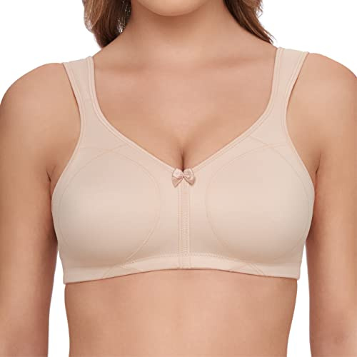SUSA avlastande bh dam utan bygel Topsy Plus I dambehåar med förformade duo-kupor I bra avlastning I underbar hudkänsla, Beige (Cappuccino 103), 80F