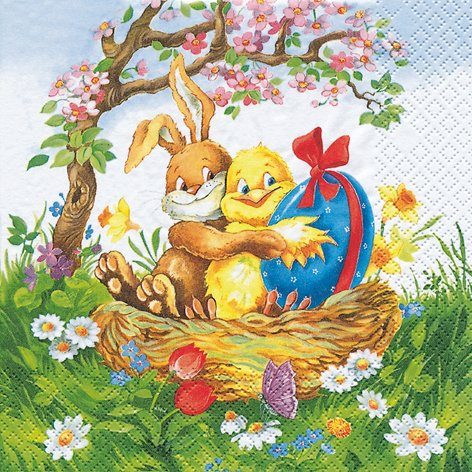 20 Servietten Easter Friends ? Osterfreunde/Ostern 33x33cm