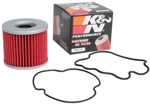 K&N Powersports Ölfilter - Kartusche 72x63mm kompatibel mit Suzuki (KN-133), Rot | kompatibel mit Suzuki (KN-133)