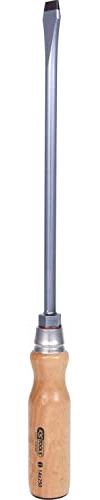KS Tools 300.1007 ERGOTORQUE WOOD Destornillador con mango de madera, ranurado, 12mm
