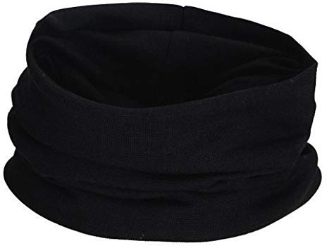 Jasmine Silk Snood/bufanda de seda pura cuello calentador Tuebe pasamontañas negro