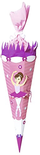 Ursus 9850021 - Schultüte Bastelset Ballerina, sechseckig, Höhe ca. 68 cm, Duchmesser ca. 20 cm, inklusive Bastelanleitung und Vorlagebogen, zum Selbstbasteln, ideal für die Einschuluung