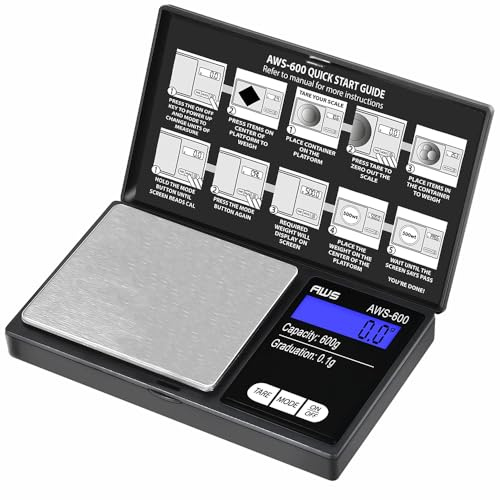 American Weigh Balance Aws-600-blk Digital Personnel Nutrition Échelle, format de poche, Noir