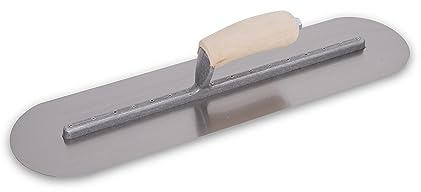 MARSHALLTOWN QLT Fully Rounded Concrete Finishing Trowel, 20 x 5 Inch, Wood Handle, Made in the USA, FTFR360