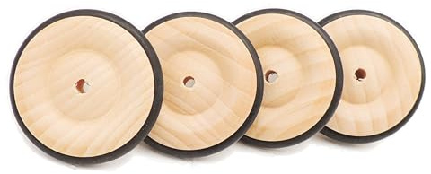 JOWE Holzrad mit Gummireifen 43 mm, 4 Stk - Holzräder aus Buche Made in Austria