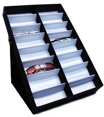 Brillenkoffer Brillendisplay Brillenständer Textilstoff für 16 Brillen