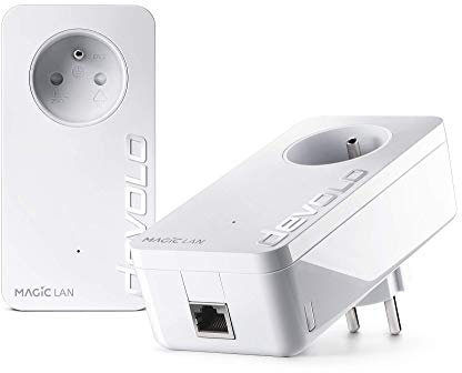 devolo Magic 1 LAN : Starter Kit CPL pour un internet fiable dans toute la maison via le circuit électrique, idéal pour le télétravail, prises françaises