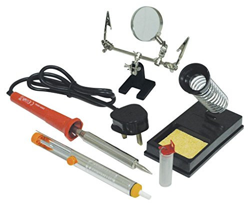 Soldering Iron Tool Kit Set Stand Sponge Desolder Pump Solder Wire Magnifier Inc. Helping Hand