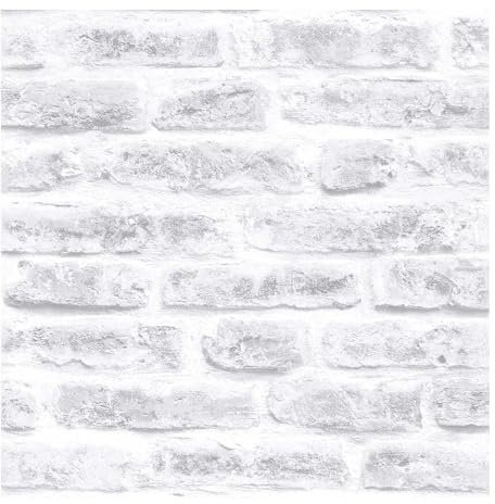 Superfresco Easy White Brick Wall 3D Effect Wallpaper | Paste The Wall | White Trees |Eco-Friendly