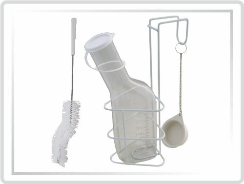 Urinflaschen-Set  STANDARD  Urinflasche mit Bürste und Halterung, glasklar