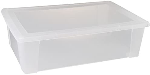 Visualbox - Contenitore multiuso con chiusura a scatto, 30 L, Trasparente, XXL - 59 x 39 x 17 cm